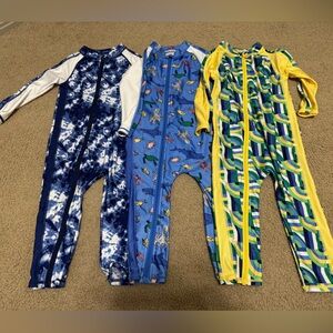 3 Boys 3T-4T SwimZip Boys' Long-Sleeve UPF 50+ One-Piece Rashguard Swimsuits